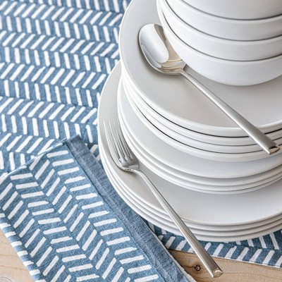 White Semi-Matte Stoneware 12-Piece Dinnerware Set