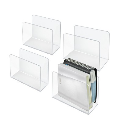 Small Clear Acrylic Desk File Holder Set of 4