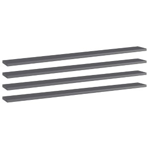 vidaXL Bookshelf Boards 4 pcs High Gloss Gray 39.4"x3.9"x0.6" Engineered Wood - 1 of 4
