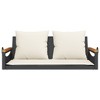 vidaXL Swing Bench with Cushions Black 42.9"x24.4"x15.7" Poly Rattan - 4 of 4