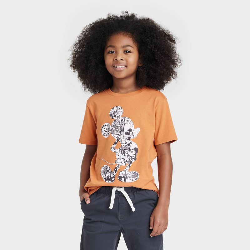 Boys&#39; Mickey Mouse &#38; Friends Short Sleeve Graphic T-Shirt - Orange, 1 of 4