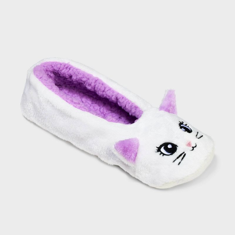 Kids' Kitty Slipper Socks - Cat & Jack™ Cream, 1 of 5
