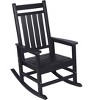 Gulches Outdoor Portable Chairs - Oversized Black Rocking Chair with Wood-Texture, All-Weather Porch Rocker - 4 of 4