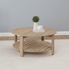 Coaster,Fowler 1-shelf Round Engineered Wood Coffee Table Natural - 4 of 4