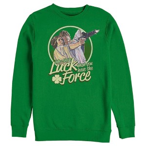 Men's Star Wars Luke St. Patrick's Day Who Needs Luck When You Have The Force Sweatshirt - 1 of 4
