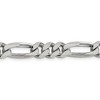 Black Bow Jewelry Mens 7.75mm Rhodium Plated Sterling Silver Solid Figaro Chain Bracelet - 3 of 4