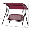 Outdoor 3-Person Porch Swing Chair with Stand & Adjustable Canopy, Armrests and Steel Frame - 3 of 4