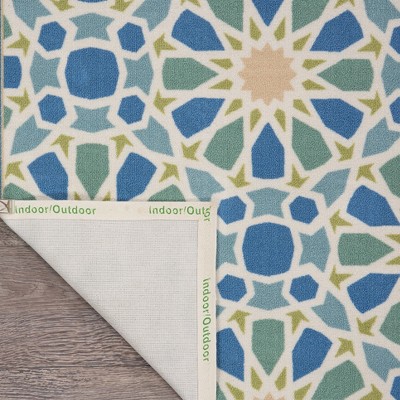 Porcelain Blue Rectangular Synthetic Indoor/Outdoor Area Rug