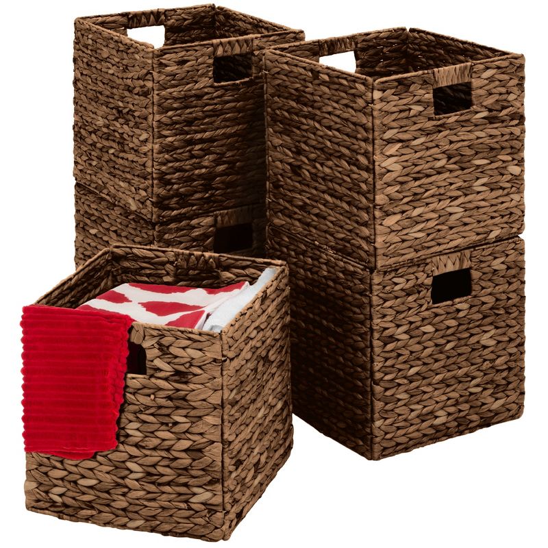 Best Choice Products 12x12in Hyacinth Baskets, Set of 5 Multipurpose Collapsible Organizers w/ Inserts, 1 of 10