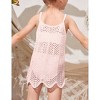 Girls Sheer Cover Dress Summer Beach Cover Up Dresses Crochet Beach Dress for Little Girl  Sleeveless Spaghetti Strap Sheer Beach Sheer Cover Up - 2 of 4