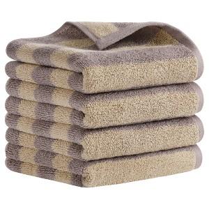 REGALWOVEN Bathroom Striped Pattern Cotton Soft Absorbent Hand Towel 13 x 29 Inch - 1 of 4