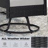Anybear 3PC Black Wicker Rattan Swivel Chairs with Coffee Table Outdoor Seating Set - 4 of 4