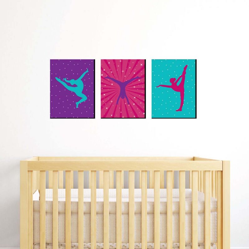 Big Dot of Happiness Tumble, Flip and Twirl - Gymnastics - Sports Themed Wall Art, Kids Room & Game Room Decor - 7.5 x 10 inches - Set of 3 Prints, 2 of 8