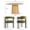 7-Piece Round Dining Table Set with 6 Upholstered Chenille Chairs, 52” Modern Pedestal Table with Metal Leg Dining Chairs for Kitchen-Maison Boucle - 3 of 4