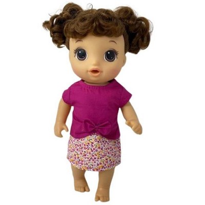 Doll Clothes Superstore Blouse And Flower Skirt Fits Some Baby Alive And Little Baby Dolls