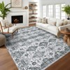 Washable Neutral Area Rugs Vintage Floral Retro Boho Geometric Carpet for Living Room Bedroom Dining Room Nursery Kids Room Hallway Entryway - 4 of 4
