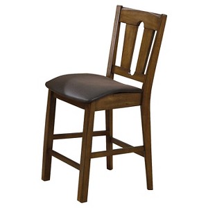 Morrison Counter Height Dining Chair Wood/Oak (Set of 2) - Acme, Brown