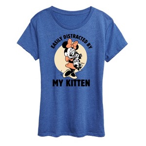 Women's - Disney Classics - Easily Distracted By Kittens Minnie Short Sleeve Graphic T-Shirt - 1 of 4