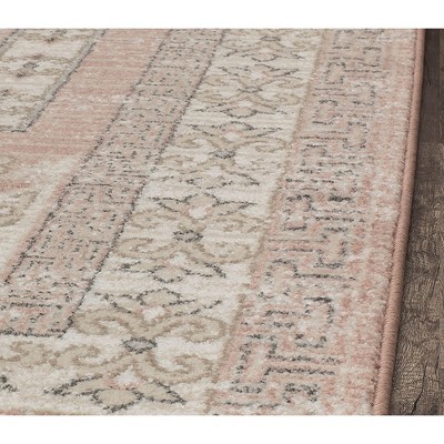Harper Blue Geometric 24"x4" Easy-Care Synthetic Area Rug