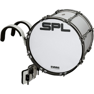 Sound Percussion Labs Birch Marching Bass Drum with Carrier - White - 1 of 3