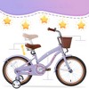 Infurnic Bicycles, Cruiser Bikes with Training Wheels, Girls Bike with Height-adjustable Saddle and Handlebar, Purple, 20.87"*33.46"*43.31" - 3 of 4