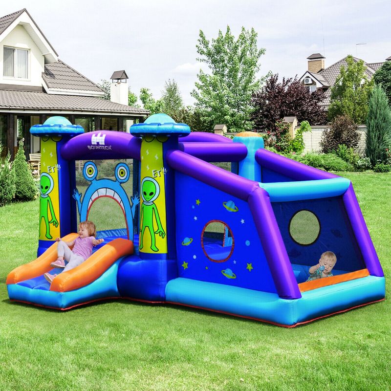Costway Inflatable Bouncer Alien Bounce House Kids Jump Slide Ball Pit w/480W Blower, 4 of 11