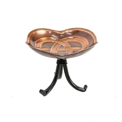 8.25" Celtic Dara Knot Birdbath with Tripod Stand Antique Copper Finish - Achla Designs