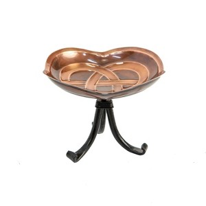 8.25" Celtic Dara Knot Birdbath with Tripod Stand Antique Copper Finish - Achla Designs: Weather-Resistant, Freestanding - 1 of 3