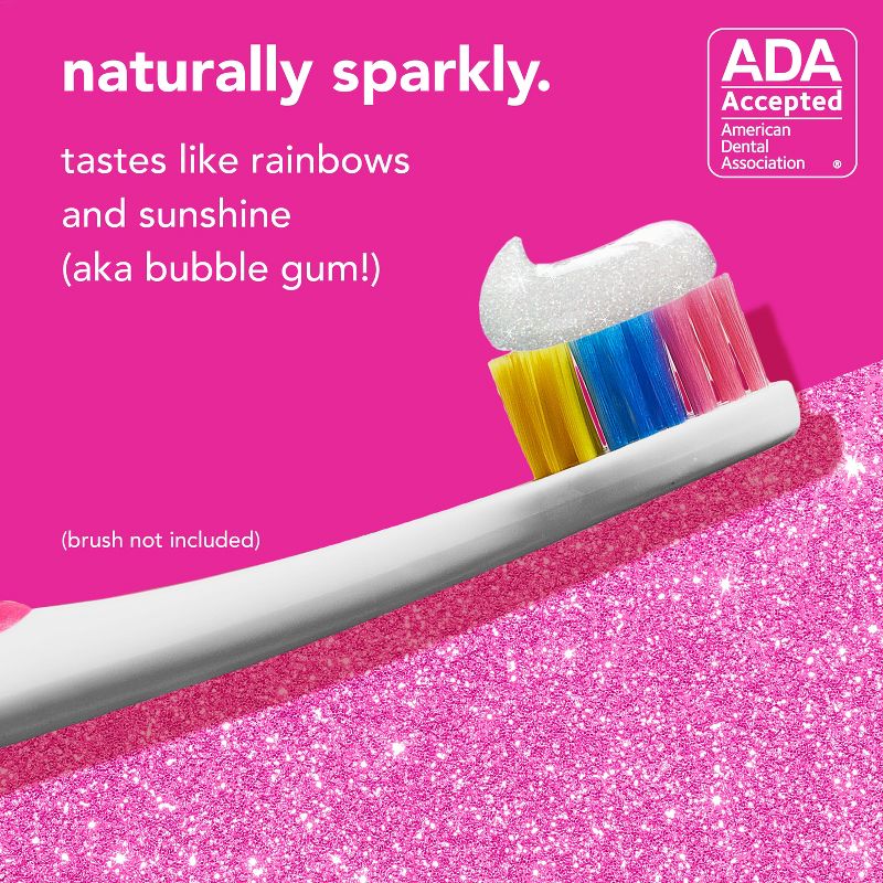 hello Kids&#39; Unicorn Sparkle SLS Free + Vegan Fluoride Toothpaste - Natural Bubble Gum Flavor - 4.2oz, 5 of 21