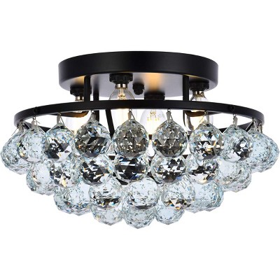 Elegant Lighting Corona 14 inch black flush mount