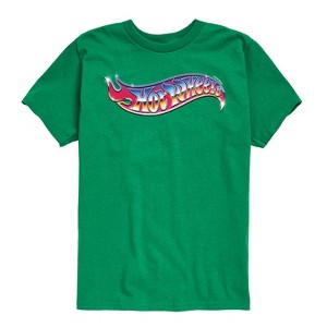 Boys' - Hot Wheels - 80's Chrome Flaming Logo Short Sleeve Graphic T-Shirt - 1 of 4