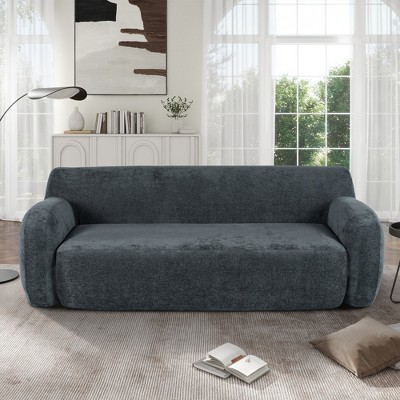 85.8''W Minimalist Curved Upholstered Sofa, 3-Seat Casual Sofa  Couch 4S - ModernLuxe