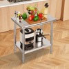 VEVOR Stainless Steel Prep Table, 900x600x800 mm, 700 lbs Load Capacity, Heavy Duty Metal Worktable with 3 Adjustable Height Levels, Silver - 2 of 4