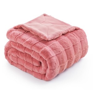 Cozy Bliss Faux Fur Throw Blanket Soft Bed Blankets for Sofa Bed - 1 of 4