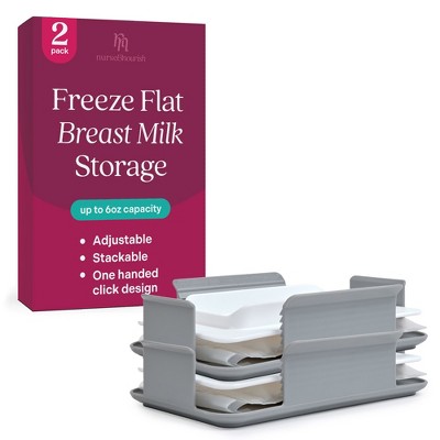 Nurse and Nourish [2 Pack] Freeze Flat BreastMilk Storage - Easy-to-Use Container - Storage Organizer