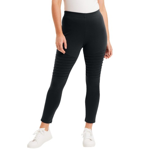 Jessica London Women's Plus Size Ponte Knit Leggings - M, Black : Target