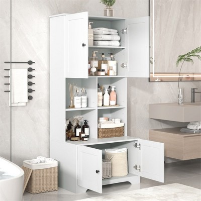 67" Tall Bathroom Storage Cabinet, Freestanding Floor Storage Cabinet with Adjustable Shelves, Kitchen Pantry Cabinet For Bathroom Living Room