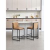 PAGED Modern Upholstered Linen Bar Stools Set of 2, Counter Height Stools with Backs & Metal Frame for Pub, Dining Room - 2 of 4