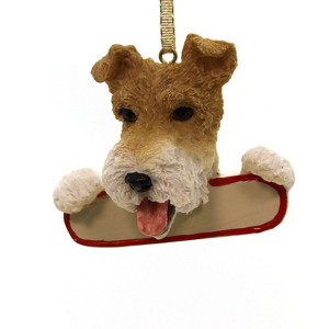 Personalized Ornaments 2.25 In Wire Fox Terrier Puppy Dog Christmas Tree Ornaments - 1 of 2