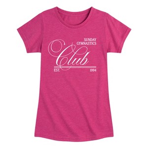 Girls' - Instant Message - Sunday Gymnastics Club -Youth Girls Short Sleeve T-Shirt Fitted Short Sleeve Graphic T-Shirt - 1 of 4