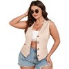 Garvee Womens Plus Size Button Vintage Vests Jacket V-Neck Faux Suede Cardigan Outerwear with Pockets - 4 of 4