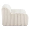 HomeRoots 39" Cream Faux Fur And Upholstered Tufted Lounge Chair - 4 of 4