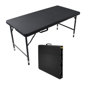 GlasFlength Folding Tables Adventure Ready Folding Table Rugged Simple Design for Outdoor Events and Compact Living, Black, 49.21"*24"*29" - 1 of 4