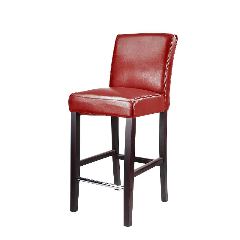 Antonio Bar Height Barstool w/ Bonded Leather Seat - Corliving, 2 of 4