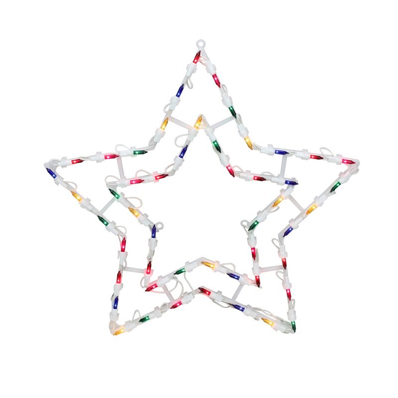 Northlight 16" Multi-Color Lighted Star Christmas Window Silhouette Decoration, 2 of 5