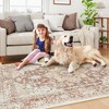 Lahome  Large Floral Border Contrast Short Pile Velvet Rectangular Indoor Area Rug - 3 of 4