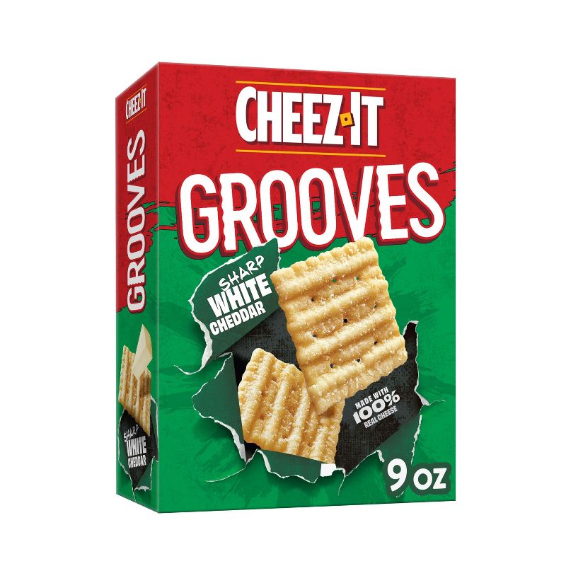 Cheez-It Grooves Sharp White Cheddar Crackers - 9oz, 1 of 9