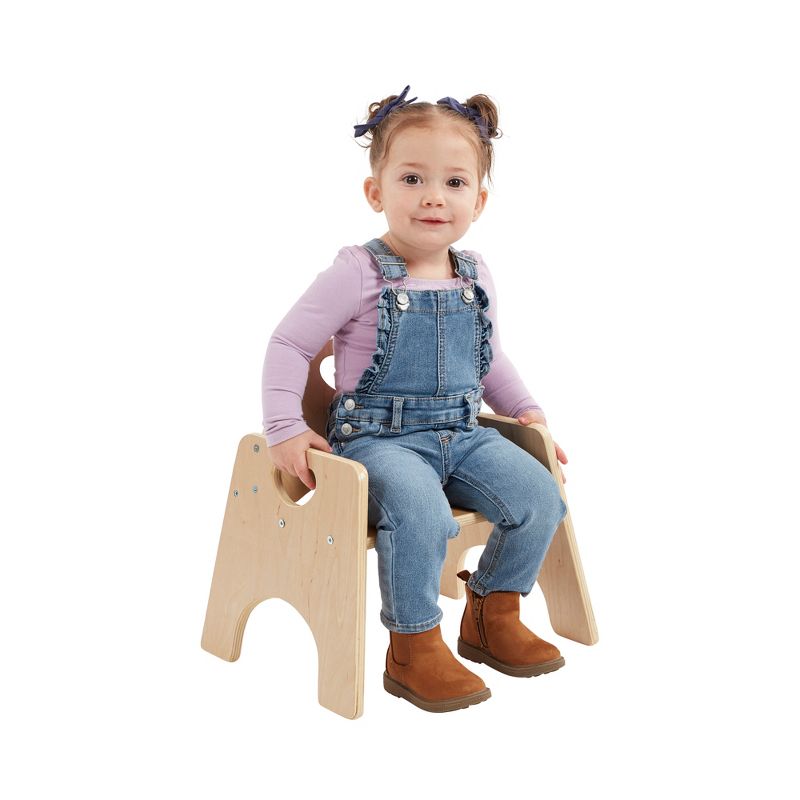 ECR4Kids Stackable Wooden Chair for Toddlers, 6in Seat Height, 2-Pack, 3 of 10