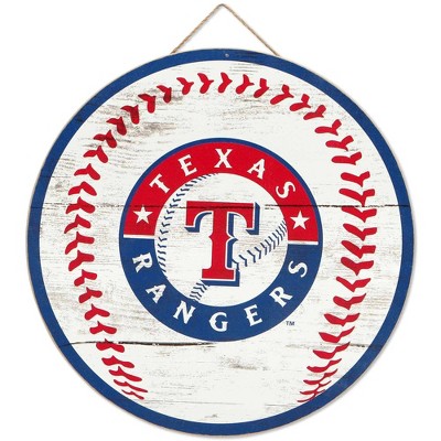 Mlb Texas Rangers Baseball Logo Glass Framed Panel : Target