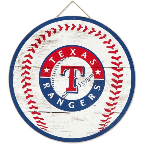 Mlb Texas Rangers Baseball Wood Sign Panel : Target